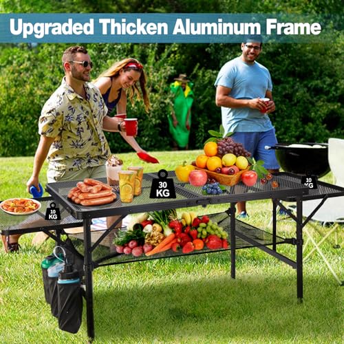 Kids Adjustable Folding Grill Table for Outdoor Fun