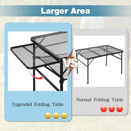 Kids Adjustable Folding Grill Table for Outdoor Fun