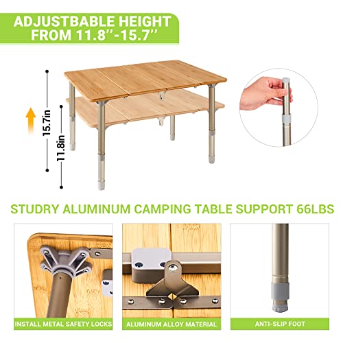 ATEPA Folding Bamboo Snack Table for Kids