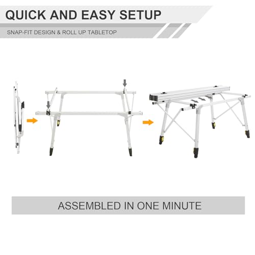Adjustable Height Outdoor Picnic Camping Table