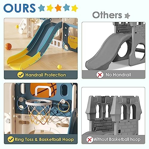 10-in-1 Toddler Slide and Playhouse Set