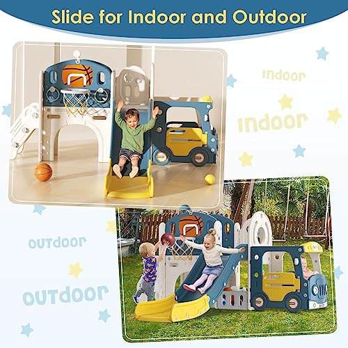 10-in-1 Toddler Slide and Playhouse Set