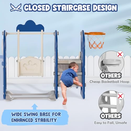 Pirate Ship 5-in-1 Toddler Slide and Swing Set