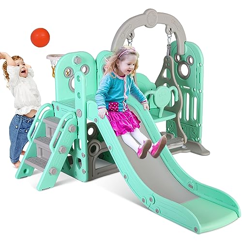 Arlopu 6-in-1 Slide Climber Playhouse for Kids