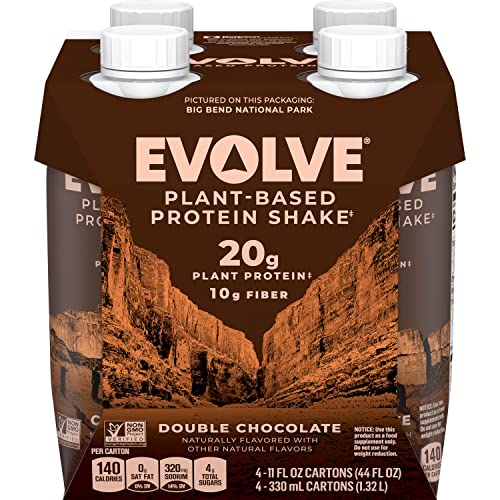 4-Pack Evolve Double Chocolate Plant Protein Shake