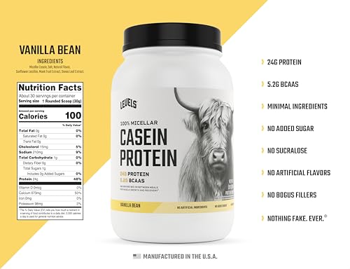 Vanilla Bean Micellar Casein Protein, Hormone-Free, 2LB