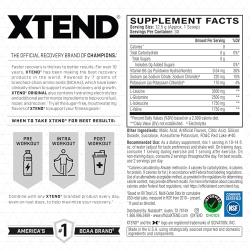 XTEND Original BCAA Muscle Recovery - Multiple Flavors/Servings