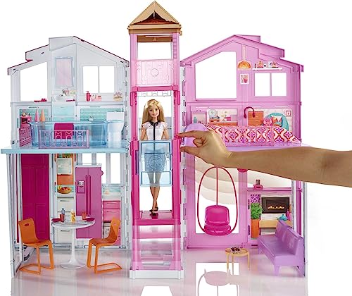 Barbie 3-Story Townhouse with Rooftop Lounge