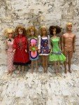 Vintage 1950’s 1960’s BARBIE DOLL Lot Of 6 Dolls Case Clothing .!!