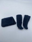 1950’s-1960’s Vintage Barbie Knee High Fuzzy Felt Boots & Clutch Homemade OOAK