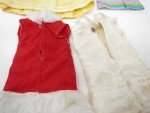 Vintage Barbie 1950s 1960s Handmade Dresses Lot of 4 Faux Fur, Gingham, Mini Mod