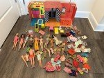 VINTAGE Barbie Doll Lot Mattel Family Foldout Case House Clothes 1950s 60’s RARE