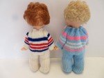 Vintage 1950s /1960s Baby Dolls Lot of 2 In Custom Knitted Jumpers