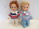 Vintage 1950s /1960s Baby Dolls Lot of 2 In Custom Knitted Jumpers