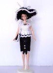 Black & White Barbie Dress Outfit Clothes Handmade Crocheted 1950's 1960's Style