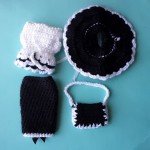 Black & White Barbie Dress Outfit Clothes Handmade Crocheted 1950's 1960's Style