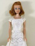 VTG MIDGE DOLL 1964 TITIAN SARAN RED HAIR  STRAIGHT LEGS MARKED 1962 1958  READ