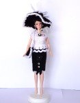 Black & White Barbie Dress Outfit Clothes Handmade Crocheted 1950's 1960's Style