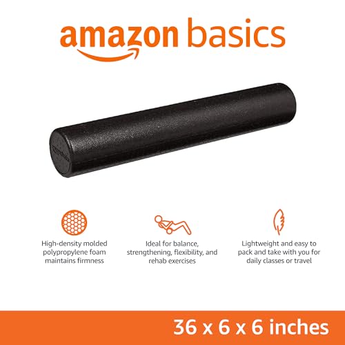 36" Black Foam Roller for Exercise and Recovery