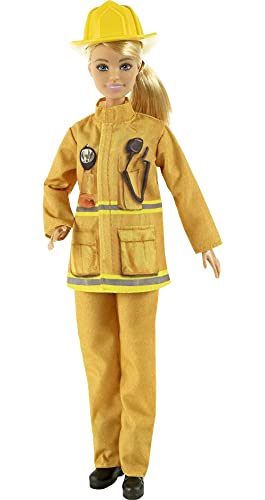 Barbie Careers Doll & Playset, Firefighter Playset with Blonde Fashion Doll, 1 Puppy Figure, Furniture & Accessories (Amazon Exclusive)