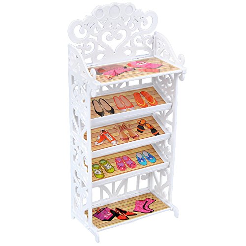 Barbie Doll Shoe Rack & 20 Pairs Accessory Set