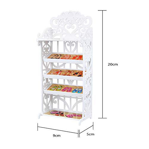 Barbie Doll Shoe Rack & 20 Pairs Accessory Set