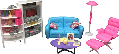 Barbie Dollhouse Furniture - Family Room Play Set