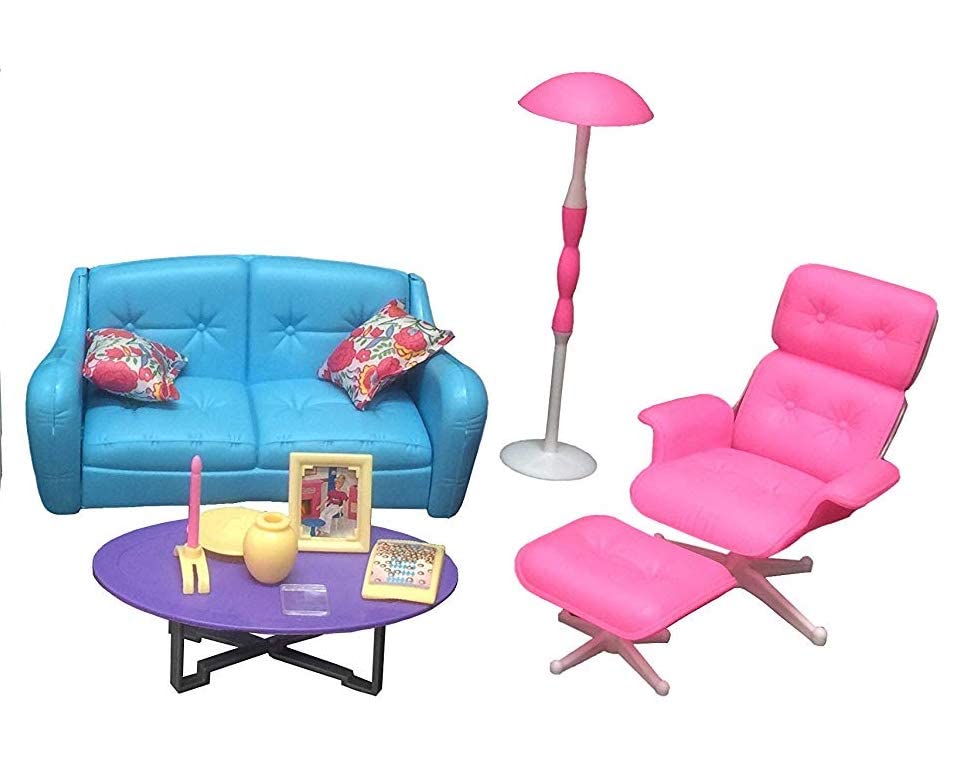 Barbie Dollhouse Furniture - Family Room Play Set