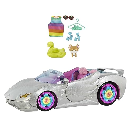 Sparkly Silver Barbie Extra Car with Fashion Accessories