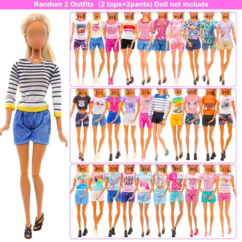 10 Sets Barbie Doll Clothes: Sequins, Floral, Casual