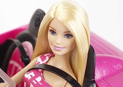 Barbie Sparkly Pink Car and Doll Set