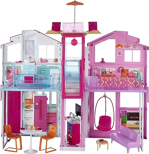 Barbie 3-Story Townhouse with Rooftop Lounge