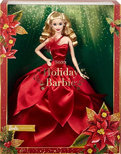 2022 Holiday Barbie Doll with Stand - Blonde Hair