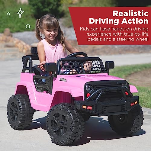 12V Barbie Truck Car w/ Parent Control, LED Lights
