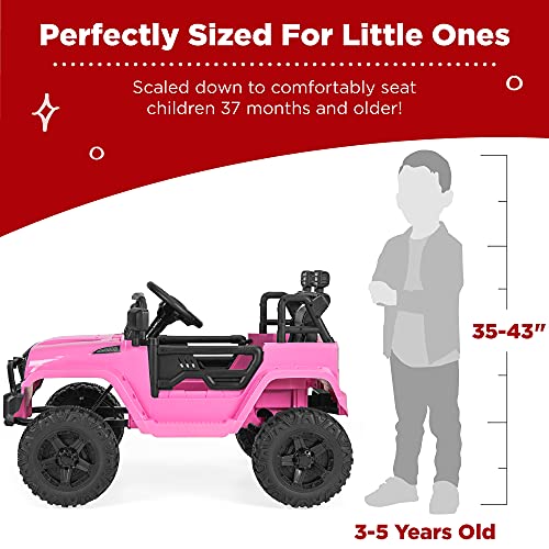 12V Barbie Truck Car w/ Parent Control, LED Lights