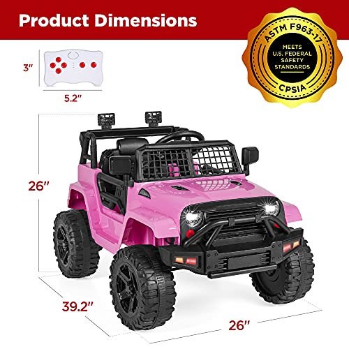 12V Barbie Truck Car w/ Parent Control, LED Lights