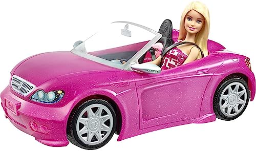 Barbie Sparkly Pink Car and Doll Set