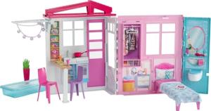 Barbie Portable Playset with Accessories: Kitchen, Bedroom, Bathroom