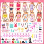 57-Piece Barbie Doll Clothes and Accessories Bundle