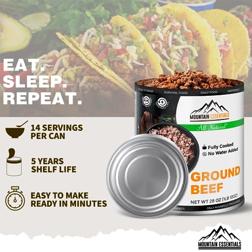 Ground Beef Canned: Ready-to-Eat, No Preservatives - 28oz