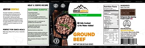 Ground Beef Canned: Ready-to-Eat, No Preservatives - 28oz