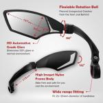 Hafny Bike Mirror, HD Glass Lens (Silver)