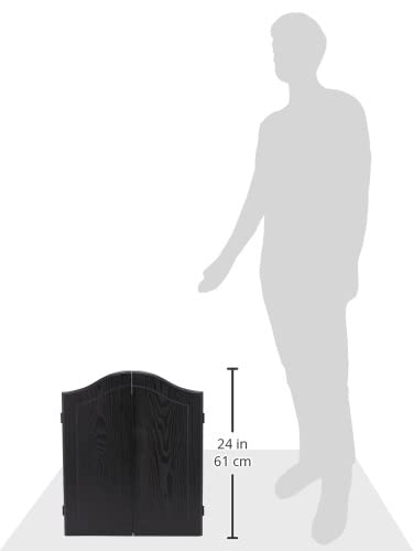 Action OUTLAW Black Stained Wooden Dart Board Cabinet