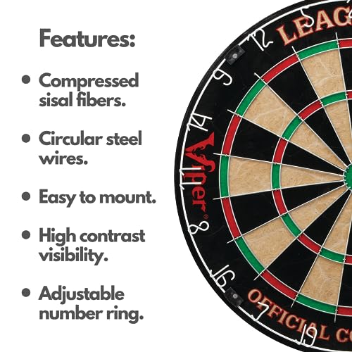 Viper League Pro Steel Tip Dartboard Starter Set