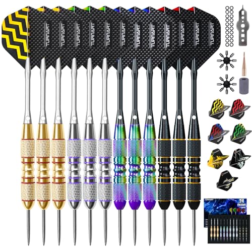 Turnart 12-Piece Steel Tip Darts Set with Case