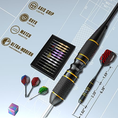 Turnart 12-Piece Steel Tip Darts Set with Case