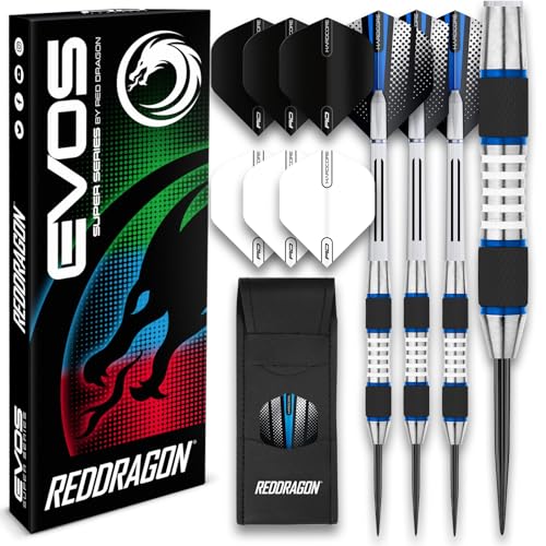 Red Dragon Evos Blue 24 Gram Tungsten Darts Set