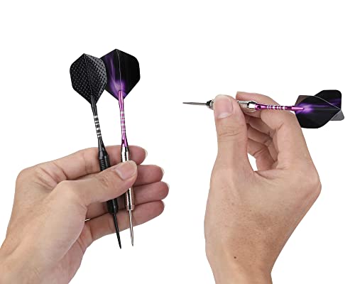 12 Pack Steel Tip Darts Set with Accessories
