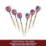 Hathaway Drifter Rustic Oak Dartboard and Cabinet Set