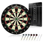 Professional Sisal Dartboard with 6 Steel Darts